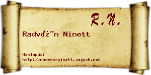 Radván Ninett névjegykártya